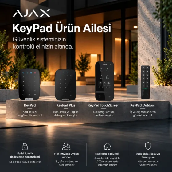 Ajax KeyPad Modelleri | KeyPad, KeyPad Plus, TouchScreen ve Outdoor — görsel 1